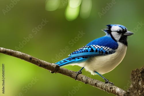 Blue Jay - A brightly colored songbird blue colored, Generative AI © Oleksii