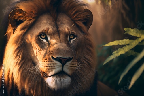 Lion in the nature  Lion  Safari  Generative AI