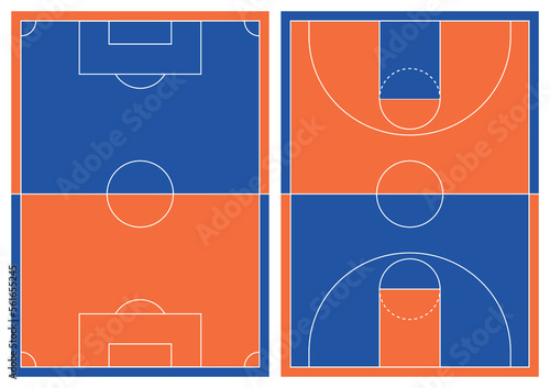 soccer and basketball illust vector design