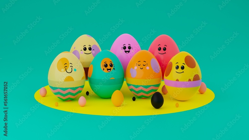 Easter Eggs in a row