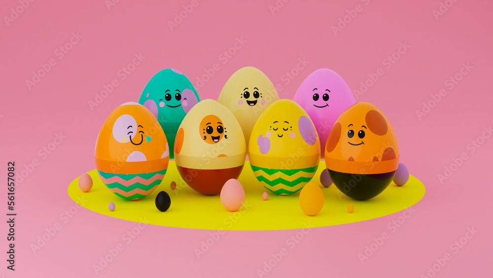 Easter Eggs in a row Easter Eggs in a row