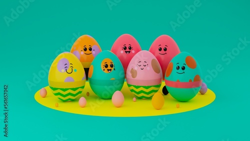 Easter Eggs in a row