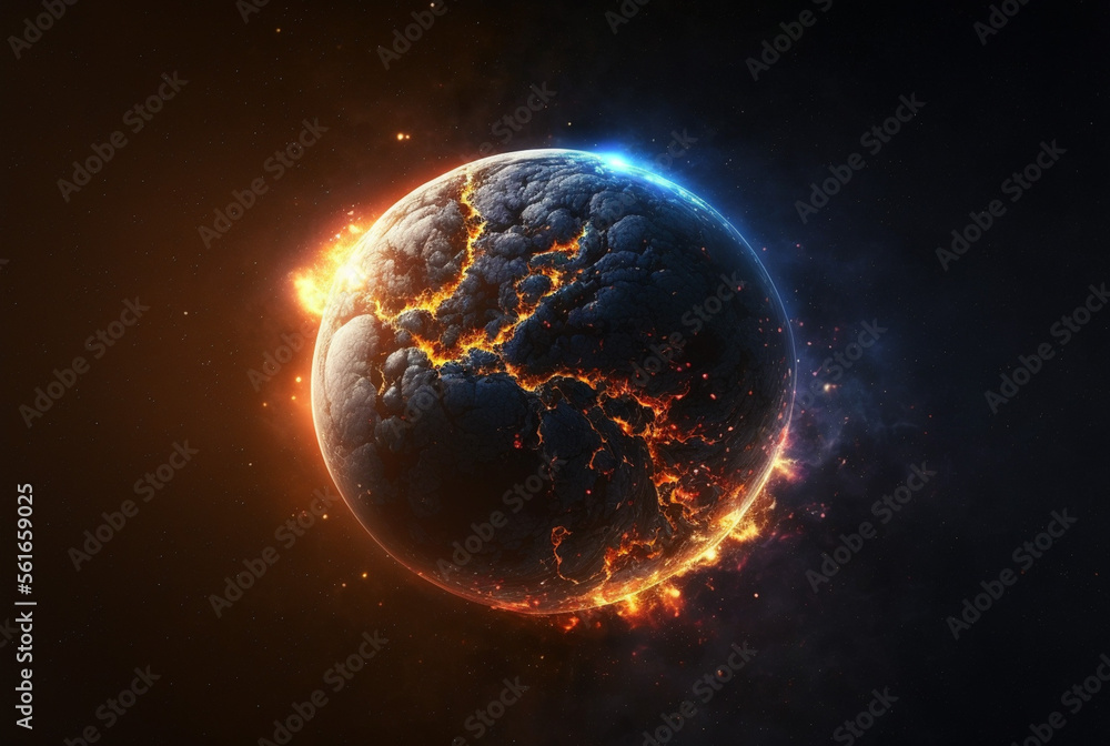 Fototapeta premium Planet in space, sci-fi