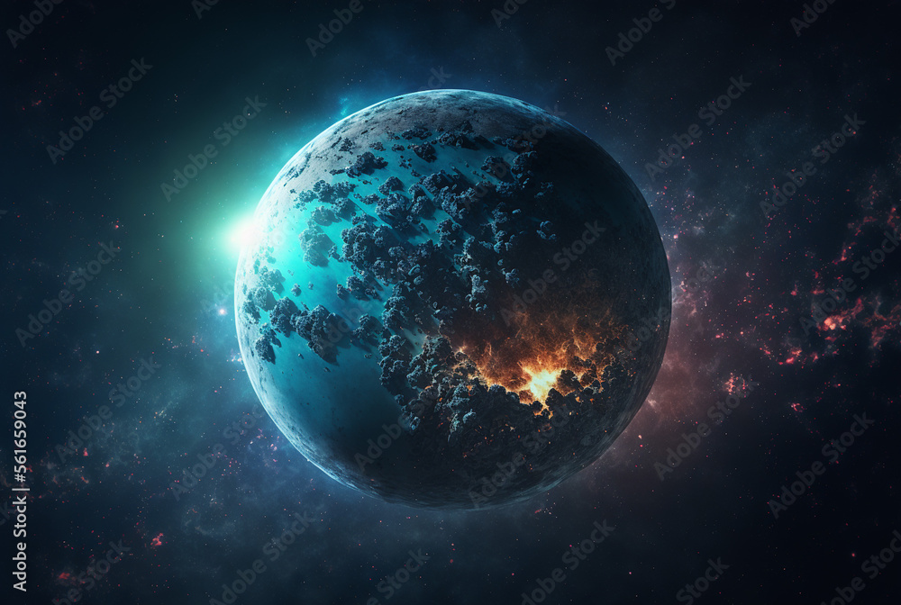 Planet in space, sci-fi
