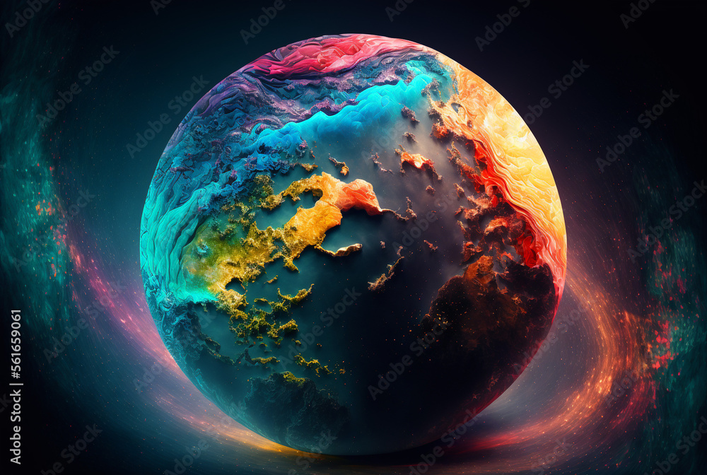 Planet in space, sci-fi Planet in space, sci-fi