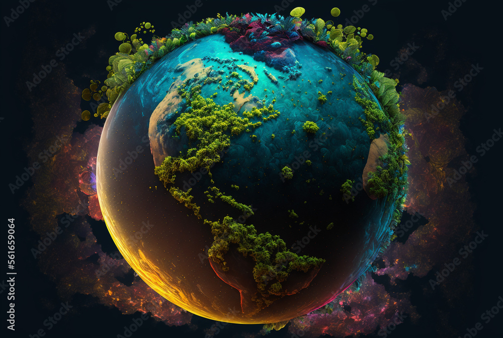 Fototapeta premium Planet in space, sci-fi