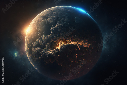 Planet in space, sci-fi