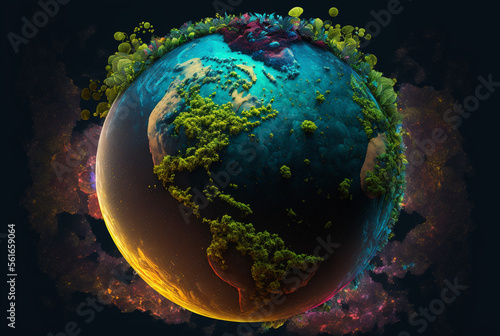 Planet in space, sci-fi © rupinder