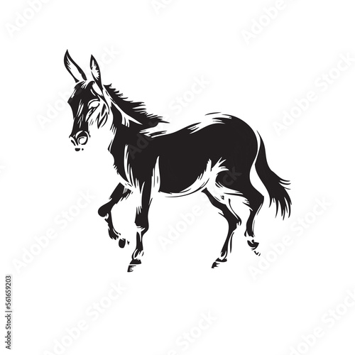 Εκτύπωση καμβά Draft animal - donkey