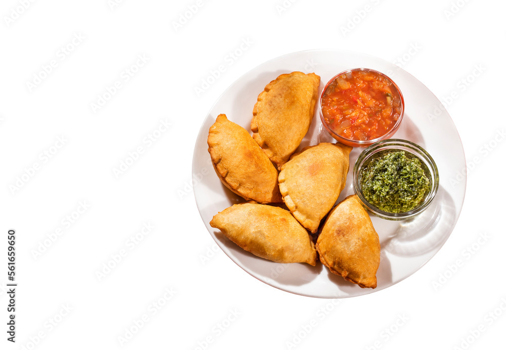 Argentinian empanadas stuffed with spicy meat - South American traditional food Argentinian empanadas stuffed with spicy meat - South American traditional food