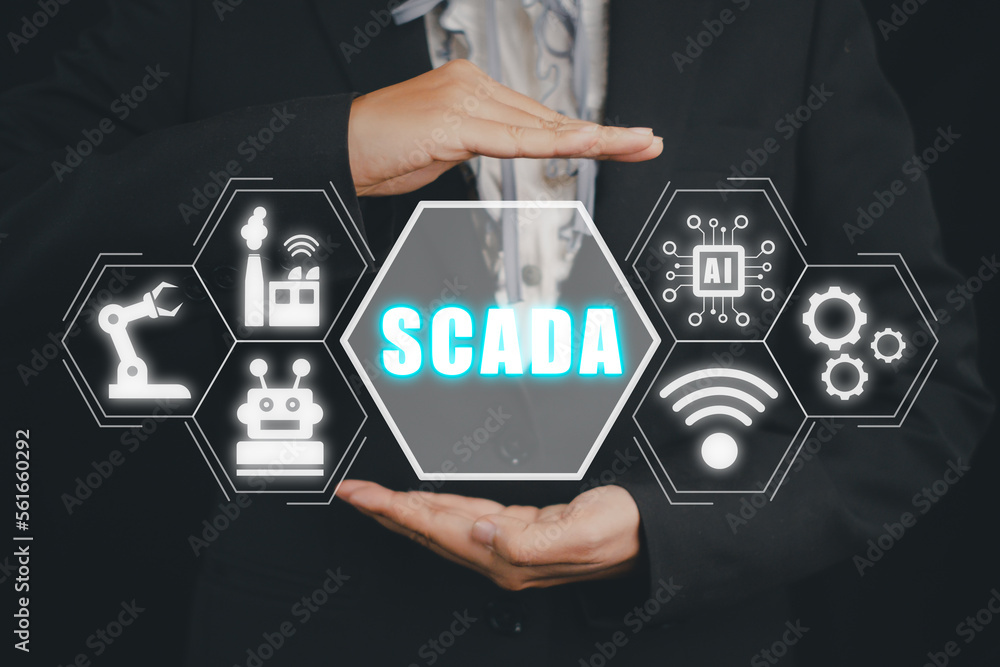 SCADA Supervisory control and data acquisition technology concept ...