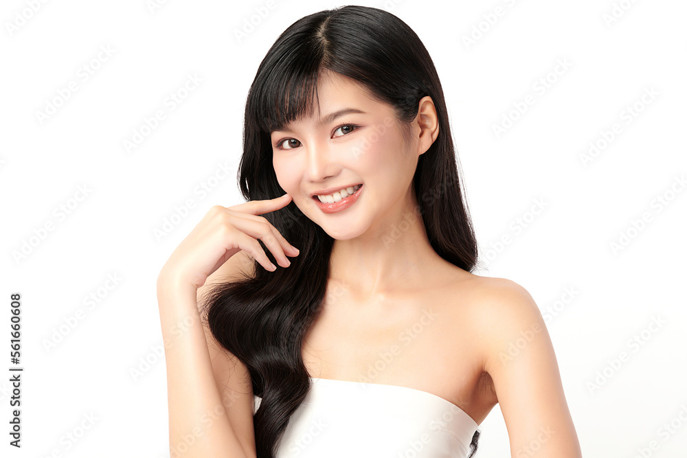 Beautiful young asian woman with clean fresh skin on white background, Face care, Facial treatment, Cosmetology, beauty and spa, Asian women portrait. Beautiful young asian woman with clean fresh skin on white background, Face care, Facial treatment, Cosmetology, beauty and spa, Asian women portrait.