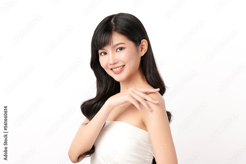 Beautiful young asian woman with clean fresh skin on white background, Face care, Facial treatment, Cosmetology, beauty and spa, Asian women portrait. Beautiful young asian woman with clean fresh skin on white background, Face care, Facial treatment, Cosmetology, beauty and spa, Asian women portrait.