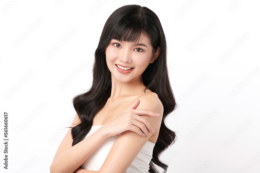 Beautiful young asian woman with clean fresh skin on white background, Face care, Facial treatment, Cosmetology, beauty and spa, Asian women portrait. Beautiful young asian woman with clean fresh skin on white background, Face care, Facial treatment, Cosmetology, beauty and spa, Asian women portrait.