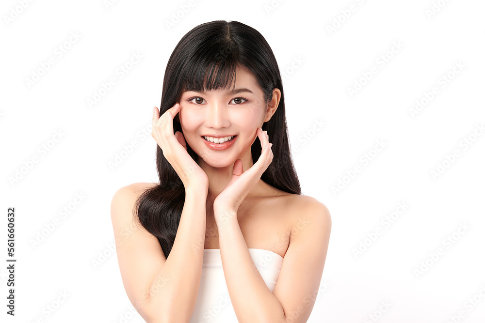 Beautiful young asian woman with clean fresh skin on white background, Face care, Facial treatment, Cosmetology, beauty and spa, Asian women portrait. Beautiful young asian woman with clean fresh skin on white background, Face care, Facial treatment, Cosmetology, beauty and spa, Asian women portrait.