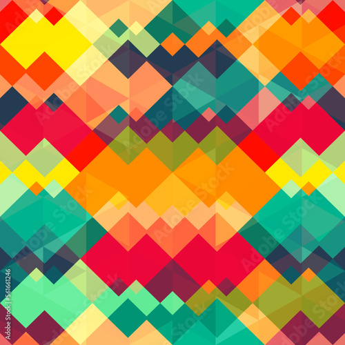Colored mosaic seamless pattern