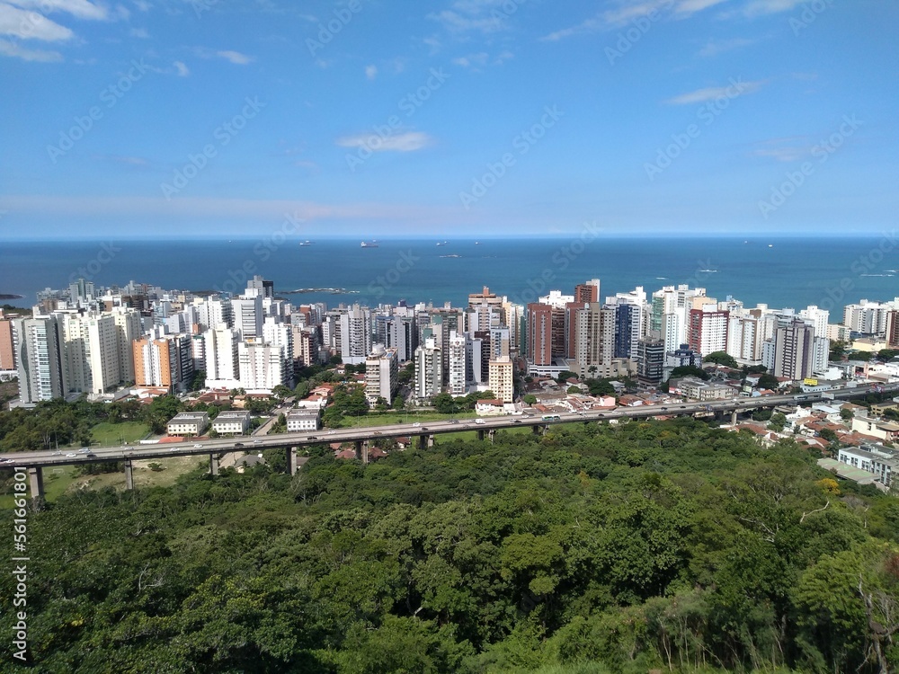 View of the city of Vila Velha from Penha covent. Place of great tourist and religious importance, it is possible to have a beautiful view of the city.