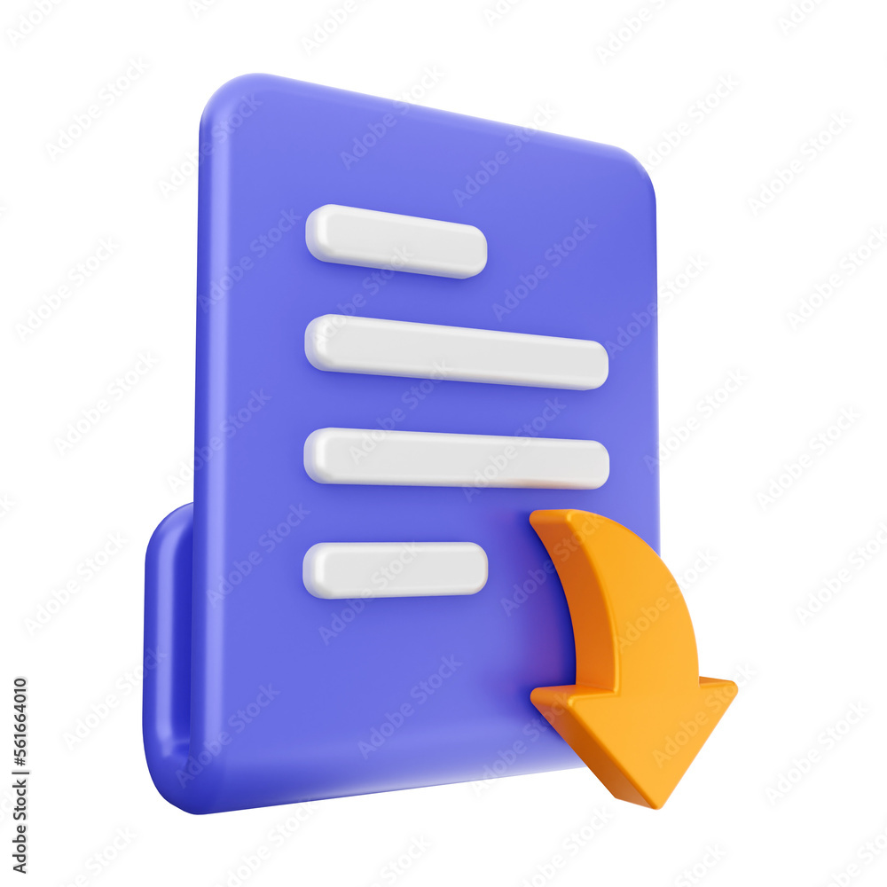 3d file folder download data icon illustration render 3d file folder download data icon illustration render