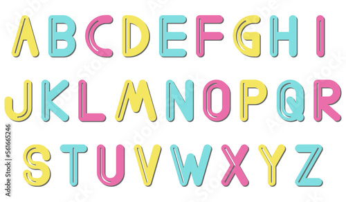 Minimal shadow 3D typography  Abstract digital alphabet font. Creative vector illustration