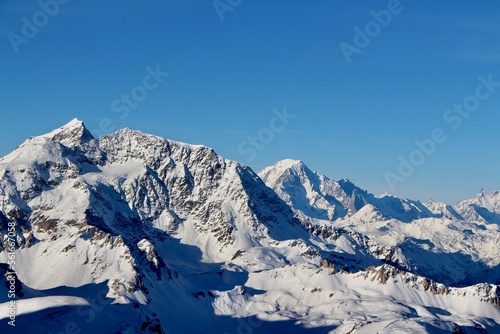 Snow landscape in Tignes France alps 