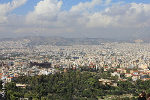 Fototapeta Naklejka Na Ścianę i Meble -  View from the Acropolis hill in Athens, Greece