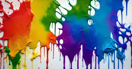 abstract colorful paint dripping  illustration  Generative AI
