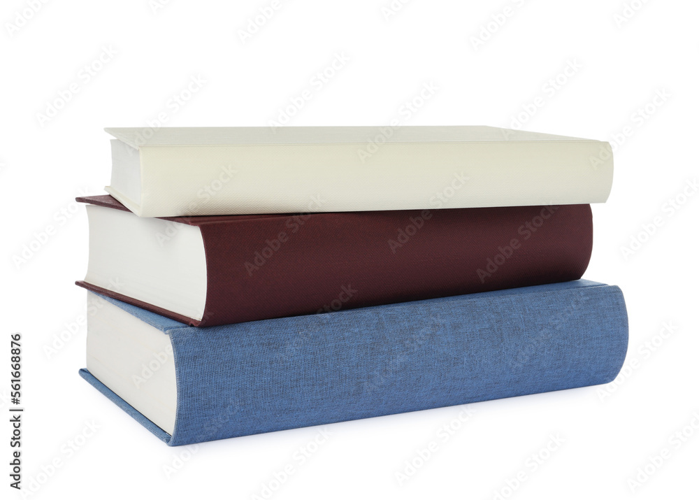 Stack of hardcover books isolated on white Stack of hardcover books isolated on white