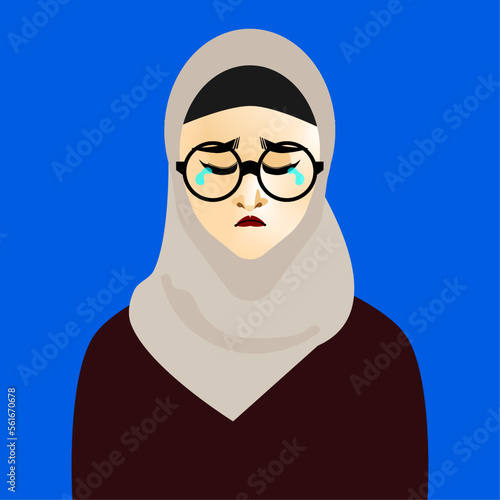 portrait of a sad / depressed young woman