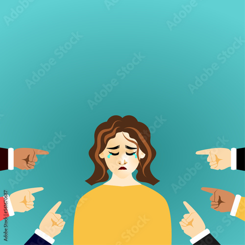 Illustration of "victim blaming" on abuse or bullying cases