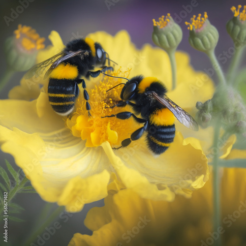 bee on yellow flower