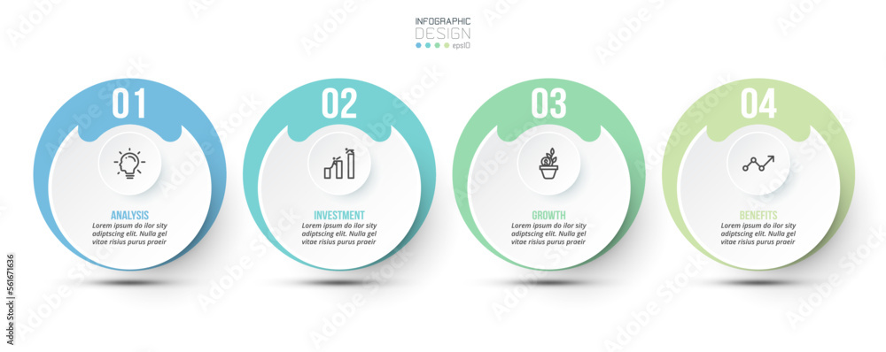 Fototapeta premium Infographic template business concept with step.