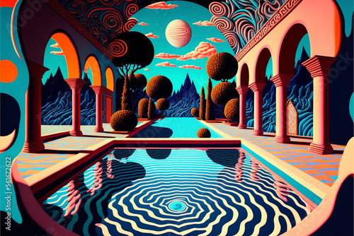 Trippy Psychedelic LSD Acid Swimming Pool photo
