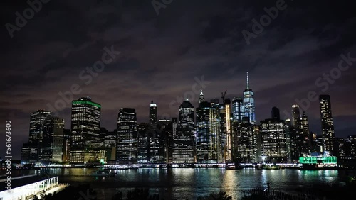 Wallpaper Mural New York buildings at Night. Manhattan Skyscrapers. City Skyline. Torontodigital.ca