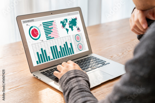 Business data dashboard provide modish business intelligence analytic for market Fototapet