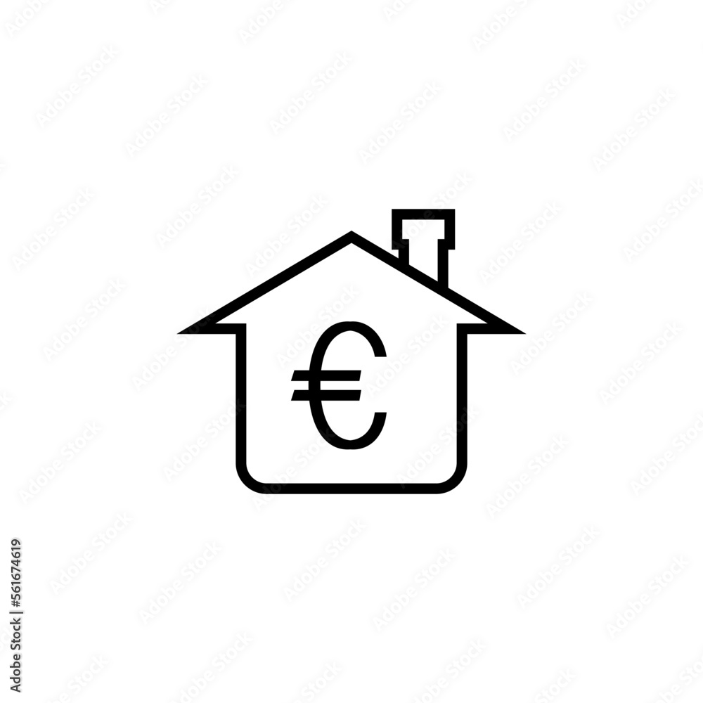 Euro Sign House Icon vector design templates Euro Sign House Icon vector design templates