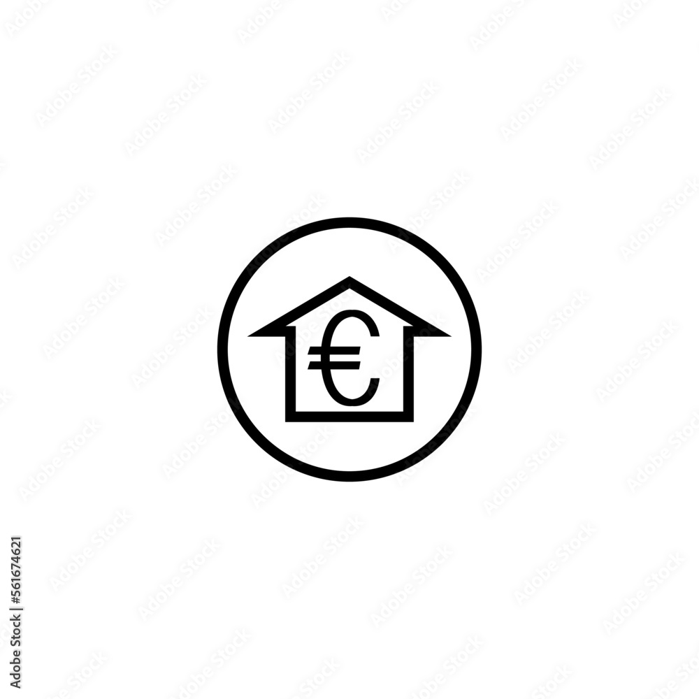 Euro Sign House Icon vector design templates Euro Sign House Icon vector design templates