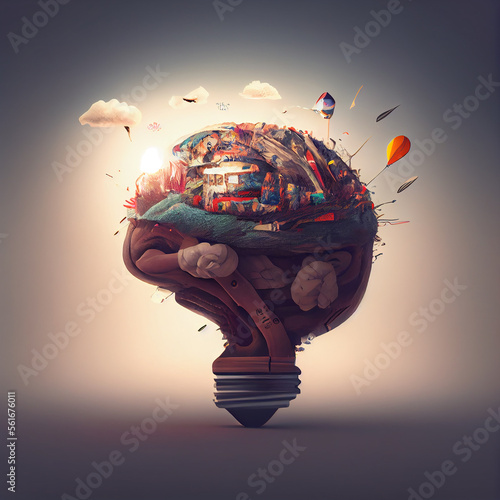 Illustration depicting an overabundance of ideas