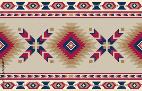 ethnic  tribal aztec  colorful and beige background. Seamless tribal diamond   pattern, tribal  geometric aztec ornament . ethnic  design for wallpaper, clothing, fabric, textile, tile, print, rug
