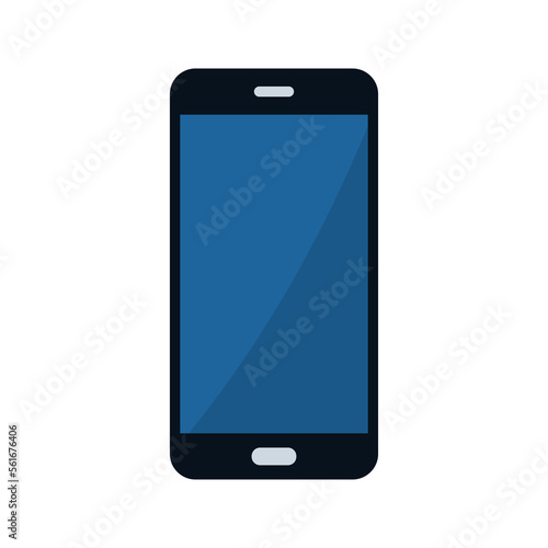 Mobile phone with blank screen. Flat style. vector illustration on white background