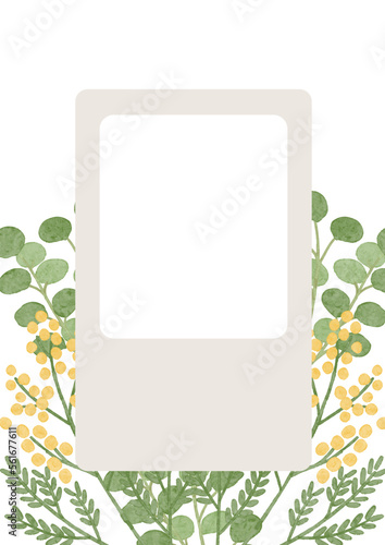 ミモザのイラストフレーム