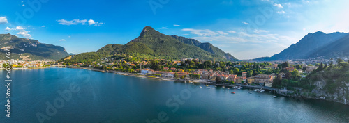 Tableau sur toile Aerial view of Malgrate Lecco in Lake Como, Italy