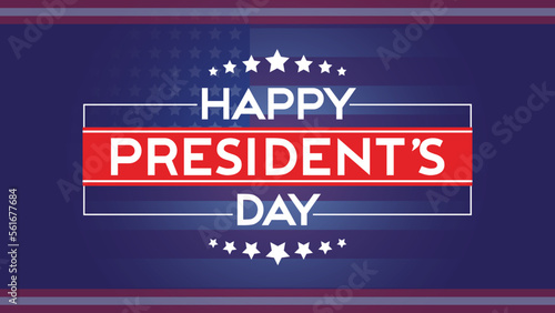 happy presidents day typography with american flag decoration
