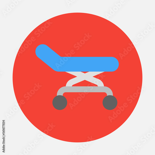 Hospital bed icon in flat style, use for website mobile app presentation