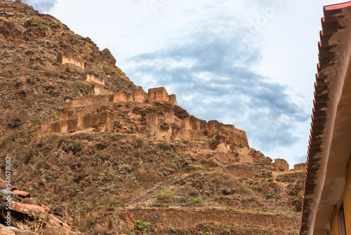 Ruins at Ollantaytambo fortress-Peru