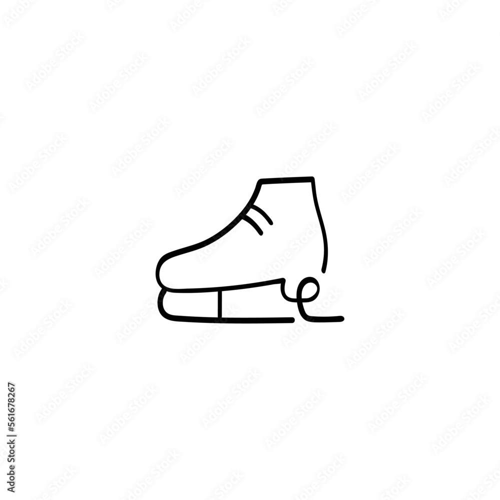 Ice Skating Shoes Line Style Icon Design Ice Skating Shoes Line Style Icon Design