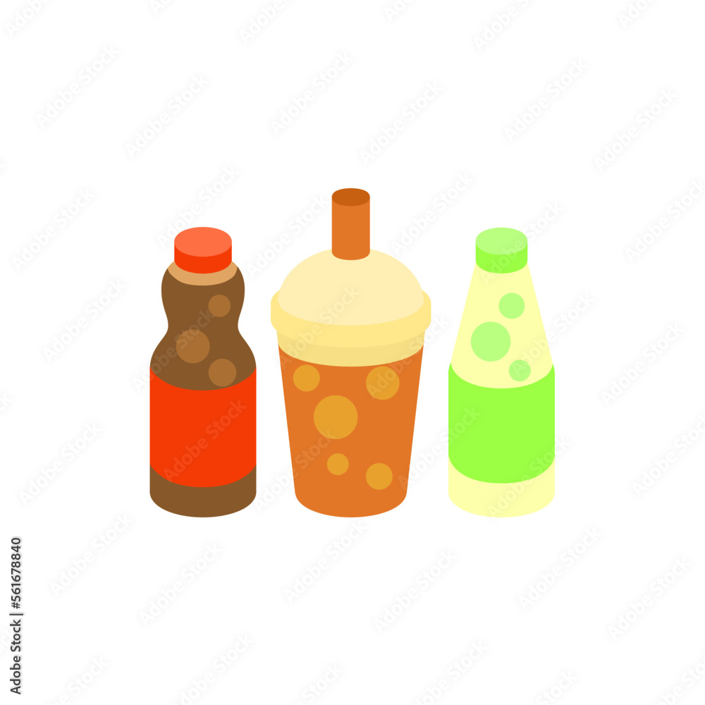 vector icon of cute flat design soft drink and cola vector icon of cute flat design soft drink and cola