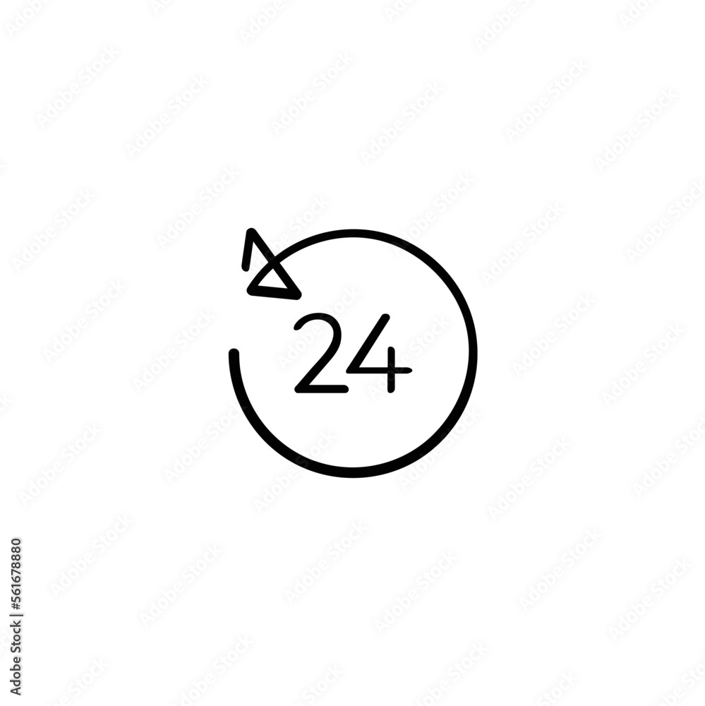 24 Hours Line Style Icon Design 24 Hours Line Style Icon Design