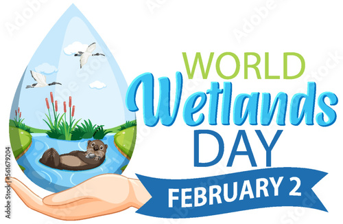 World wetlands day on February icon
