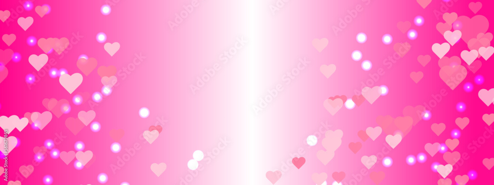 Beautiful pink, red, white hearts on pink background.  Valentines day concept. Heart shapes overlay background. Holiday concept and celebration background.  Abstract festive hearts background.