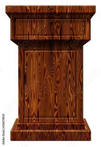 Wooden Podium 3D Illustration